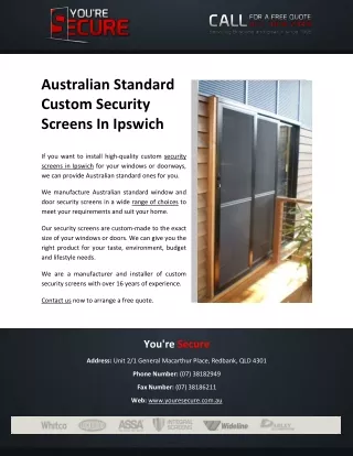 australian standard custom security screens