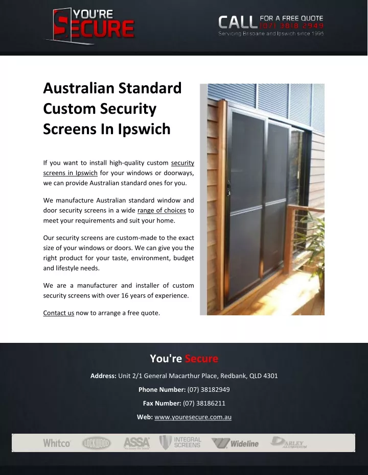 australian standard custom security screens