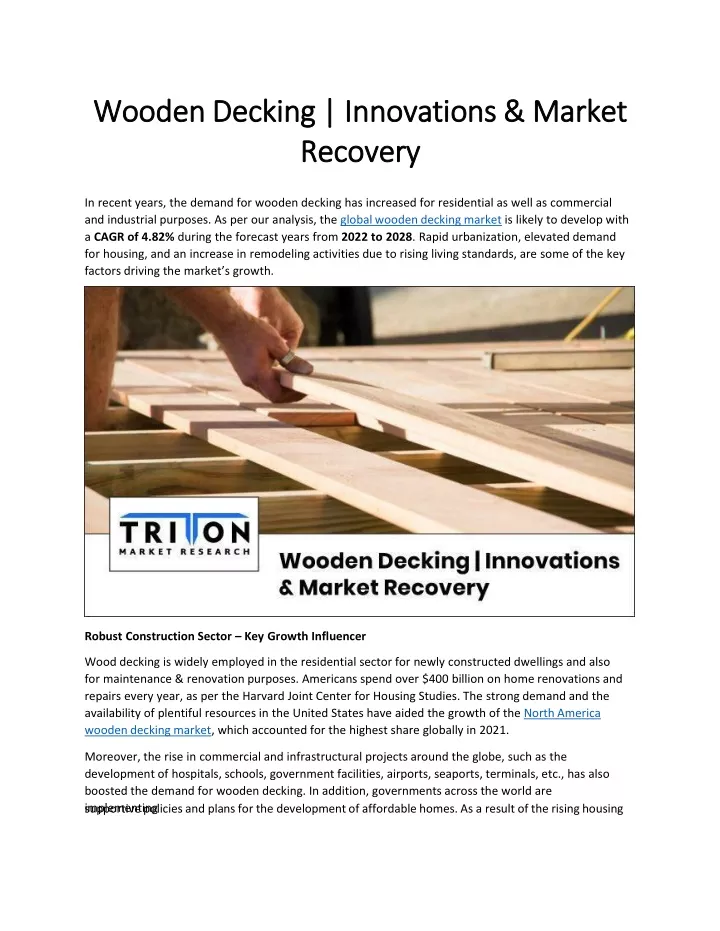 wooden decking innovations market recovery