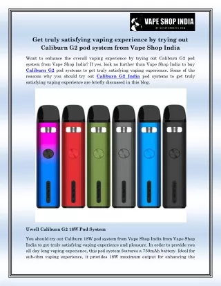 get truly satisfying vaping experience by trying