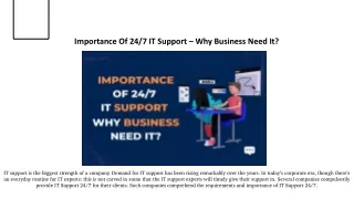 importance of 24 7 it support why business need it