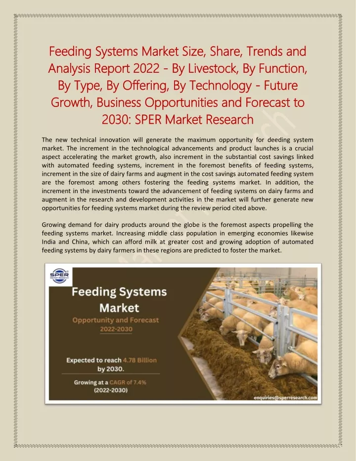 feeding systems market size share trends