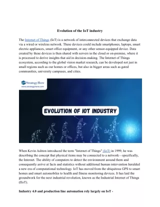 Evolution of the IoT industry