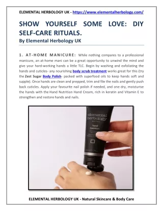 Show Yourself Some Love DIY Self_Care Rituals - Elemental Herbology UK