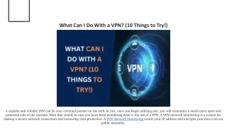 what can i do with a vpn 10 things to try