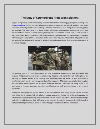 The Duty of Counterdrone Protection Solutions