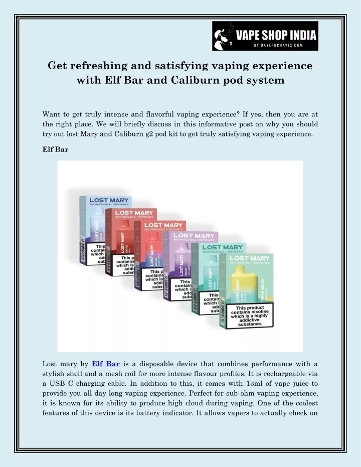 get refreshing and satisfying vaping experience