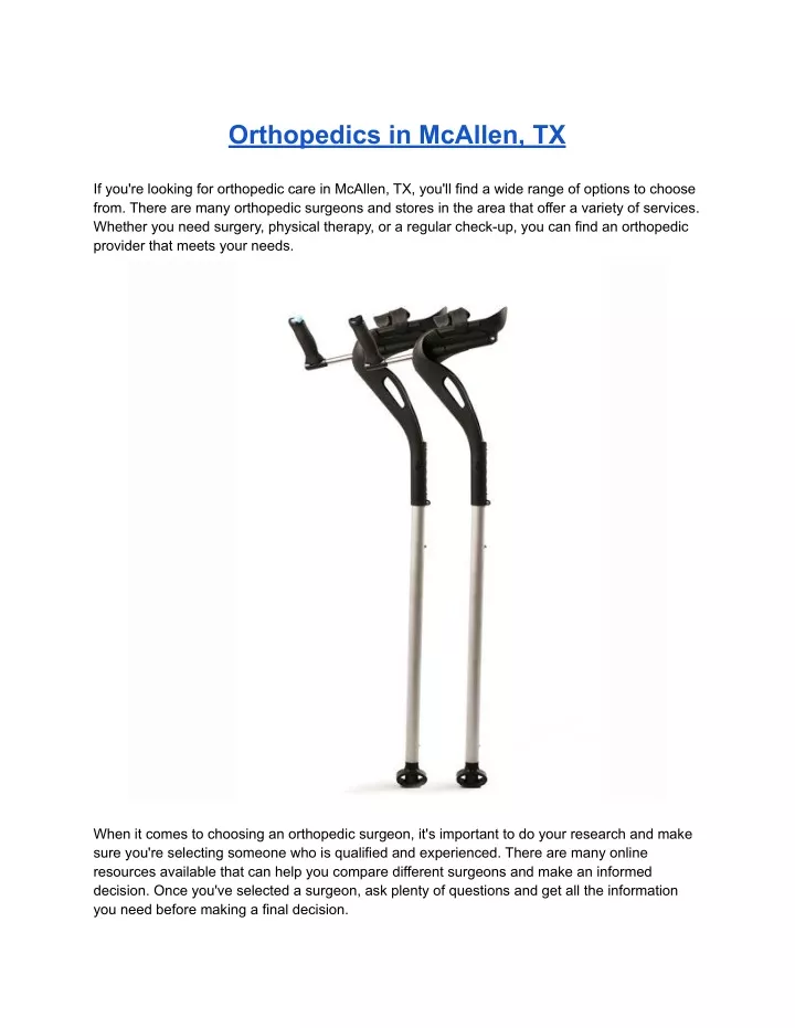 orthopedics in mcallen tx