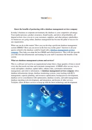 know the benefits of partnering with a database
