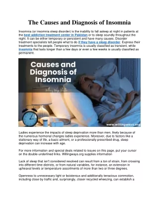 the causes and diagnosis of insomnia