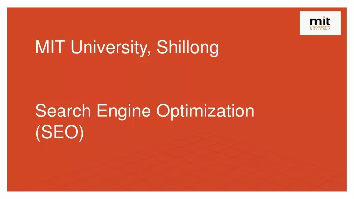 mit university shillong search engine optimization seo
