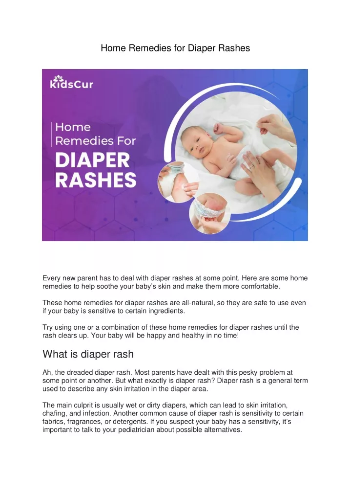 home remedies for diaper rashes