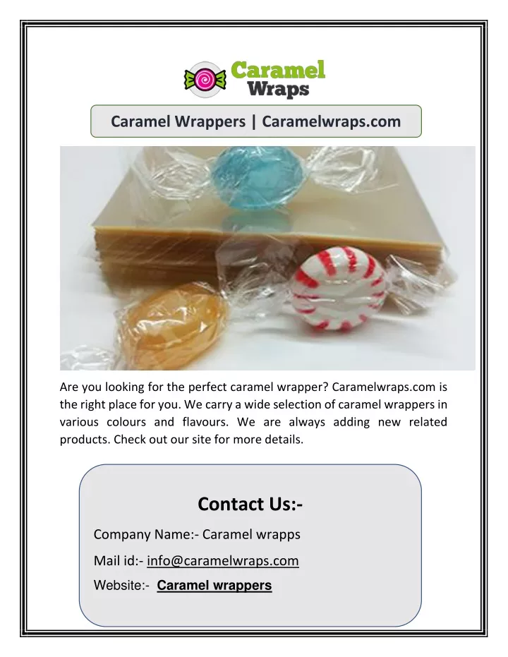 caramel wrappers caramelwraps com