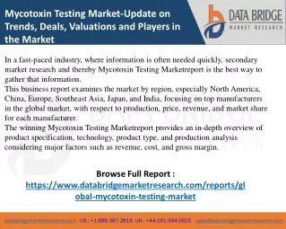 mycotoxin testing market update on trends deals