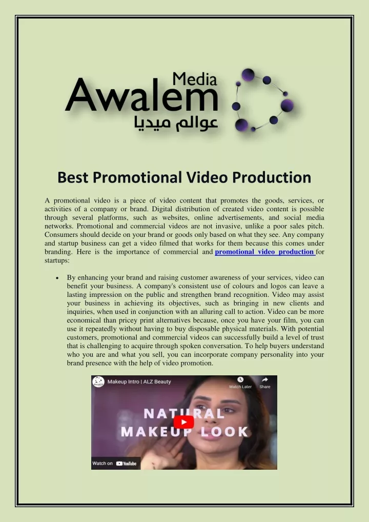 best promotional video production