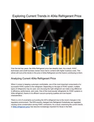 exploring current trends in 404a refrigerant price
