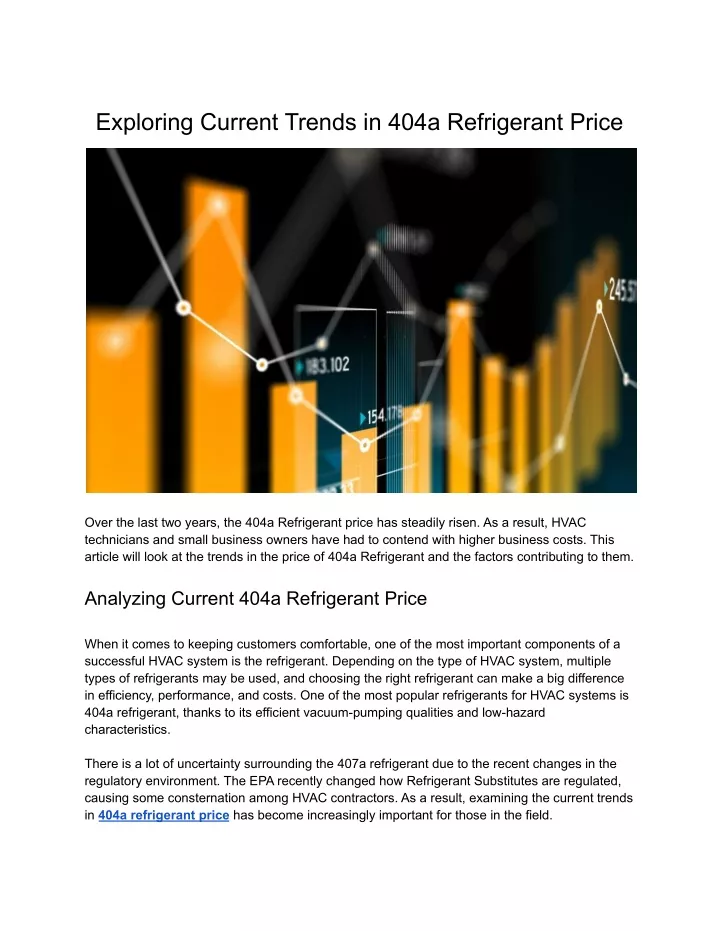 exploring current trends in 404a refrigerant price