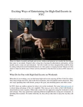 exciting ways of entertaining for high