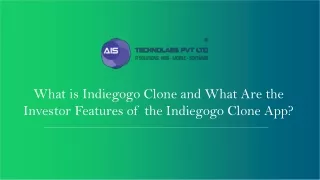 what is indiegogo clone and what are the investor features of the indiegogo clone app