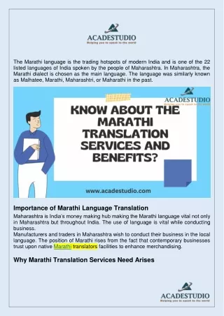the marathi language is the trading hotspots