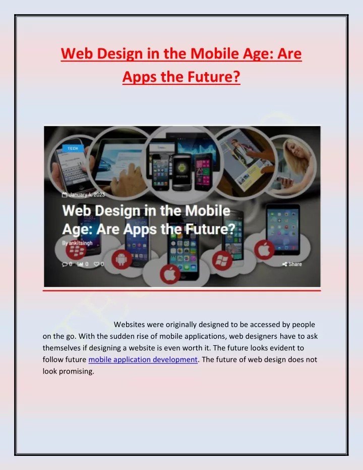 web design in the mobile age are apps the future