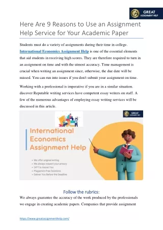 here are 9 reasons to use an assignment help