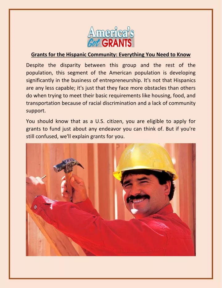 grants for the hispanic community everything