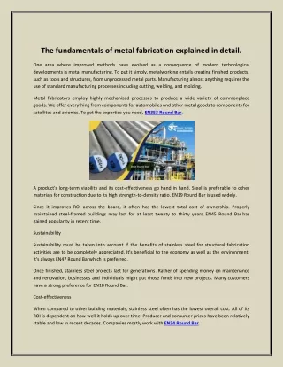 The fundamentals of metal fabrication explained in detail