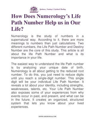 How Does Numerology’s Life Path Number Help us in Our Life?