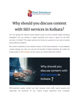 Why should you discuss content with SEO services in Kolkata