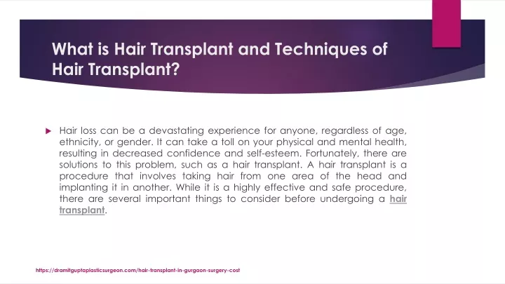 what is hair transplant and techniques of hair transplant