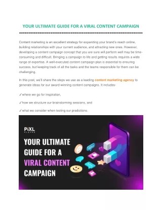 your ultimate guide for a viral content campaign