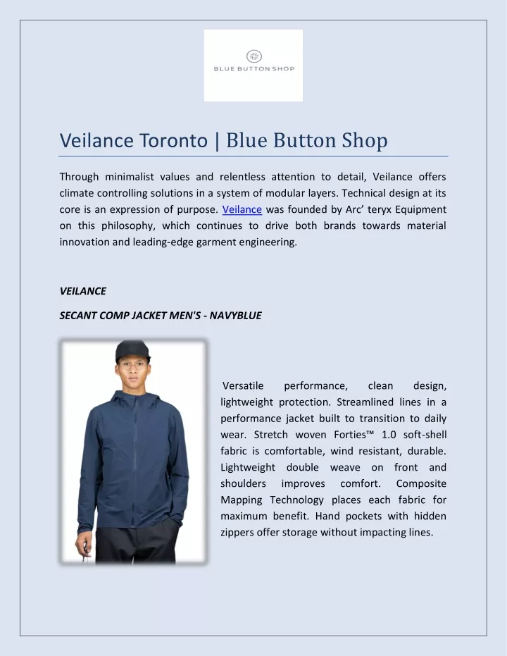veilance toronto blue button shop