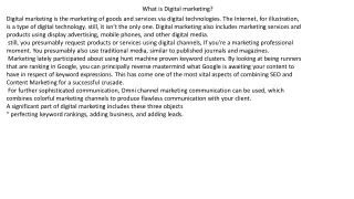 Digital marketing