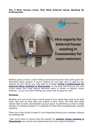 Hire experts for external house washing in Toowoomba for clean exteriors