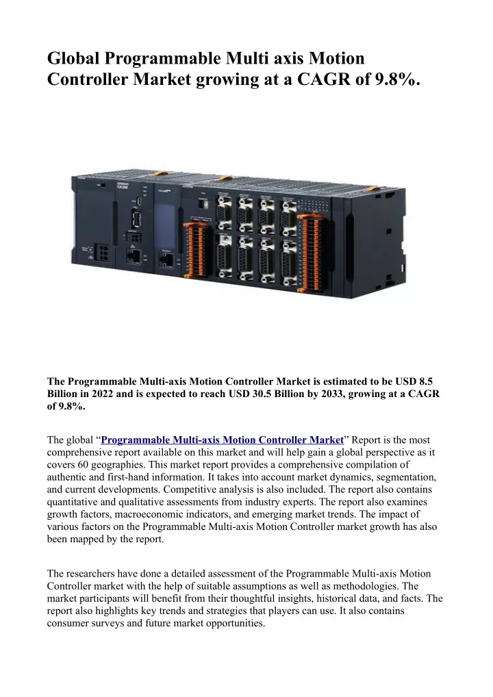 global programmable multi axis motion controller