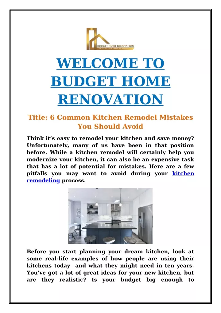 welcome to budget home renovation