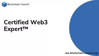 Certified Web3 Expert™ | Blockchain Council