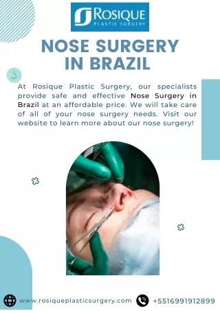 Nose Job (Rhinoplasty) Surgery in Brazil - Rosique Plastic Surgery