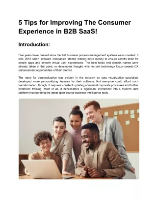 5 Tips for Improving The Consumer Experience in B2B SaaS