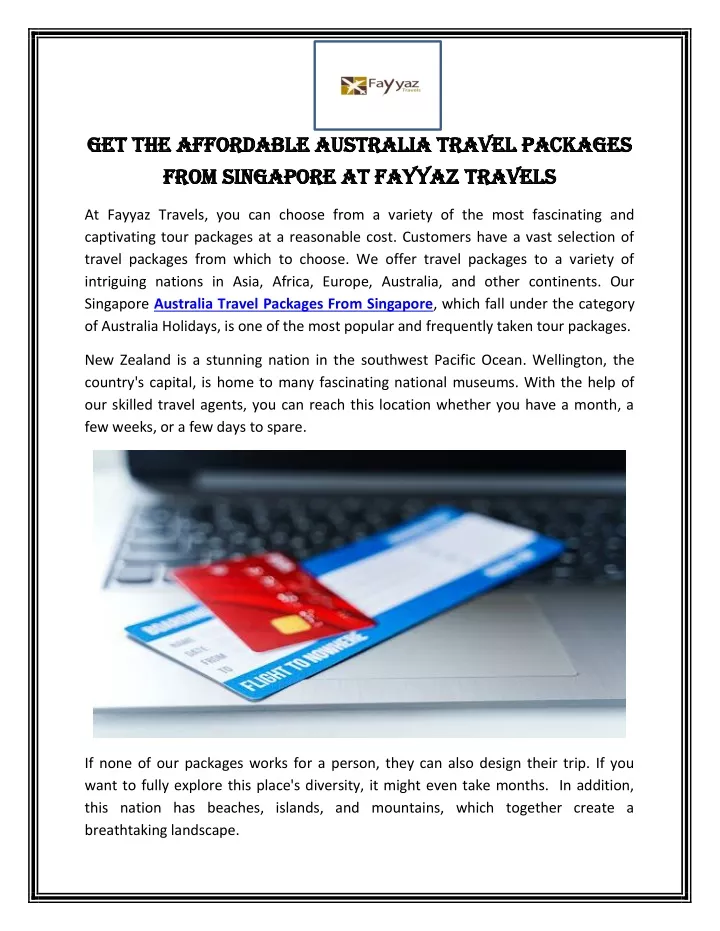 get the affordable australia travel packages