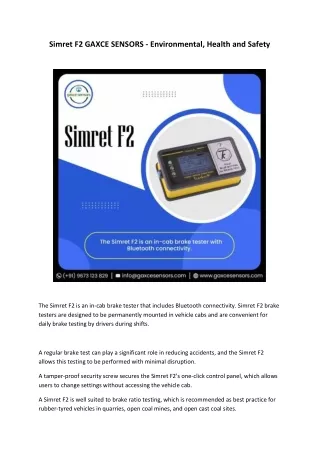 simret f2 gaxce sensors environmental health