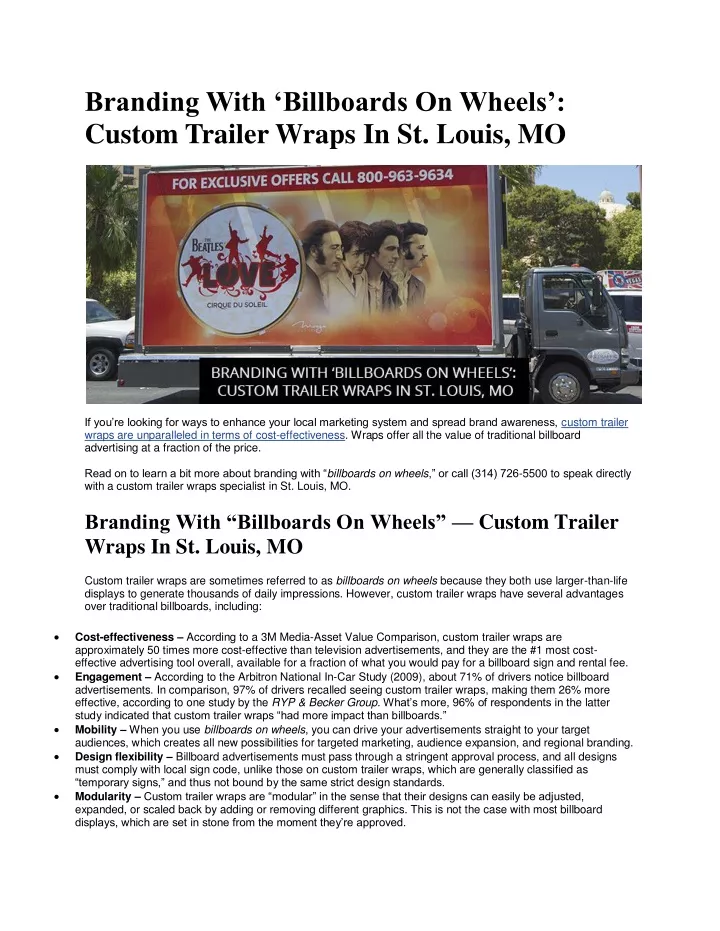 branding with billboards on wheels custom trailer