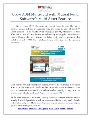 grow aum multi fold with mutual fund software