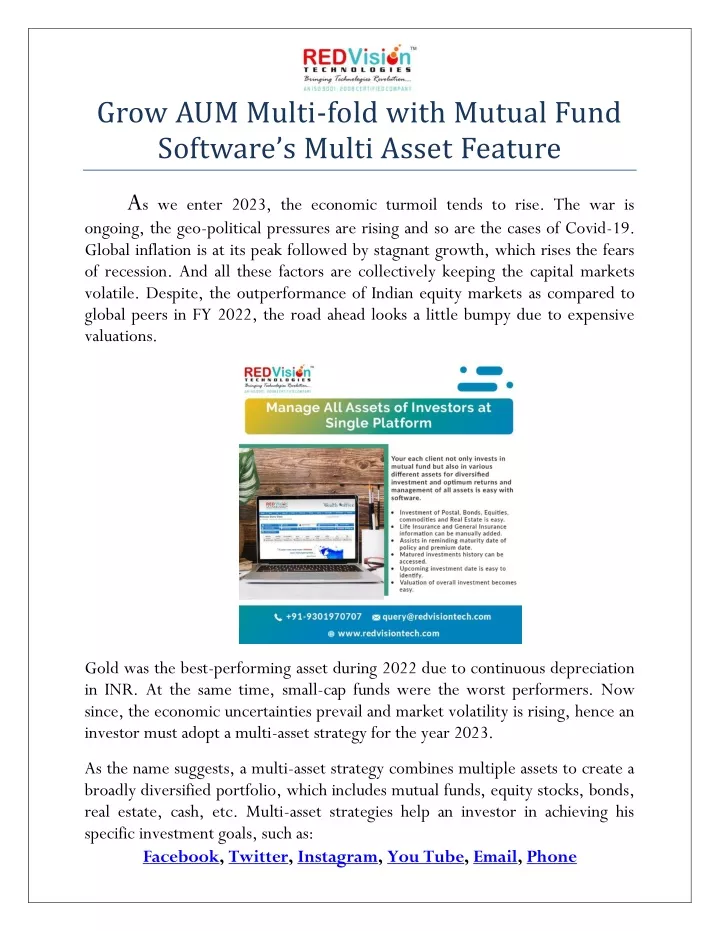 grow aum multi fold with mutual fund software