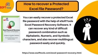 How to recover a protected Excel file Password?