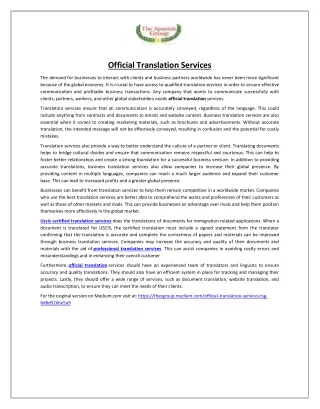 official translation services