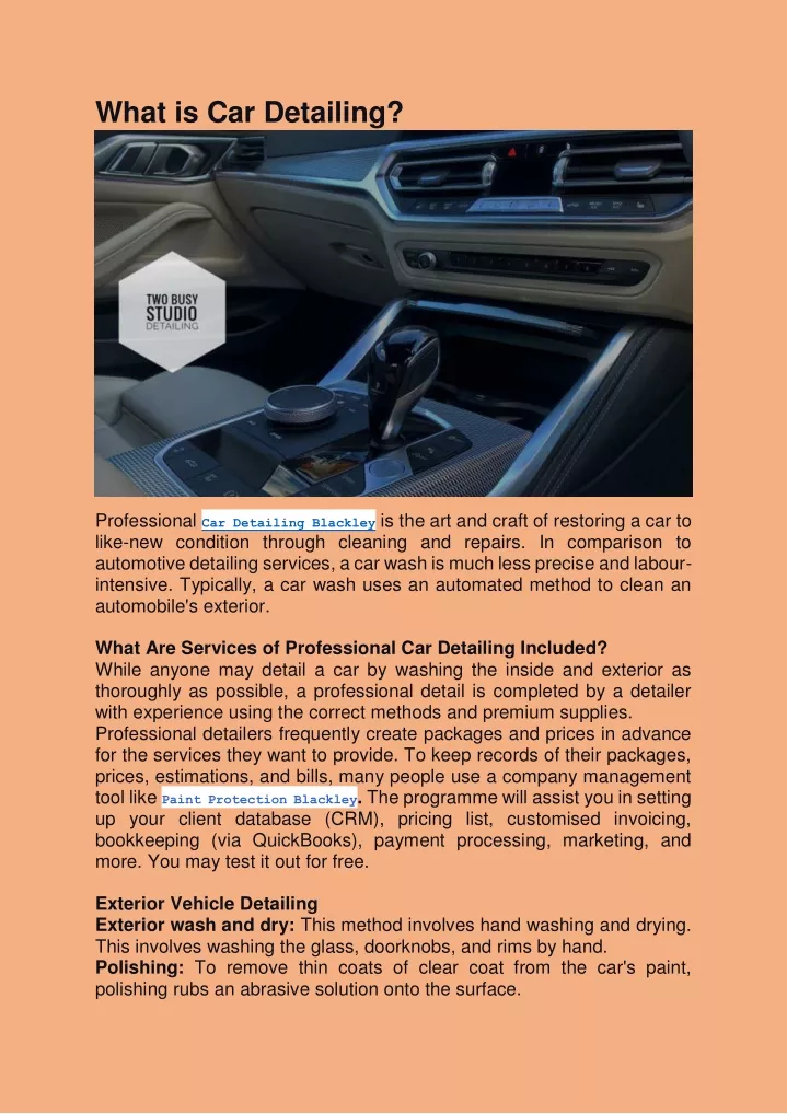 what is car detailing