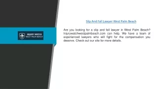 Slip And Fall Lawyer West Palm Beach | Injurywatchwestpalmbeach.com