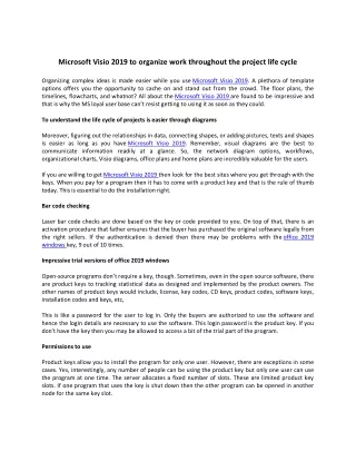 microsoft visio 2019 to organize work throughout